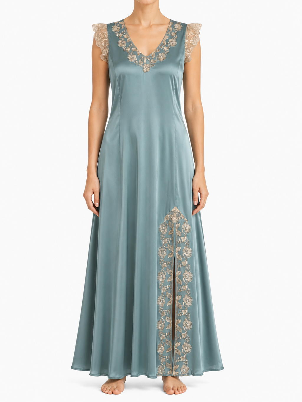 Blue Satin Maxi