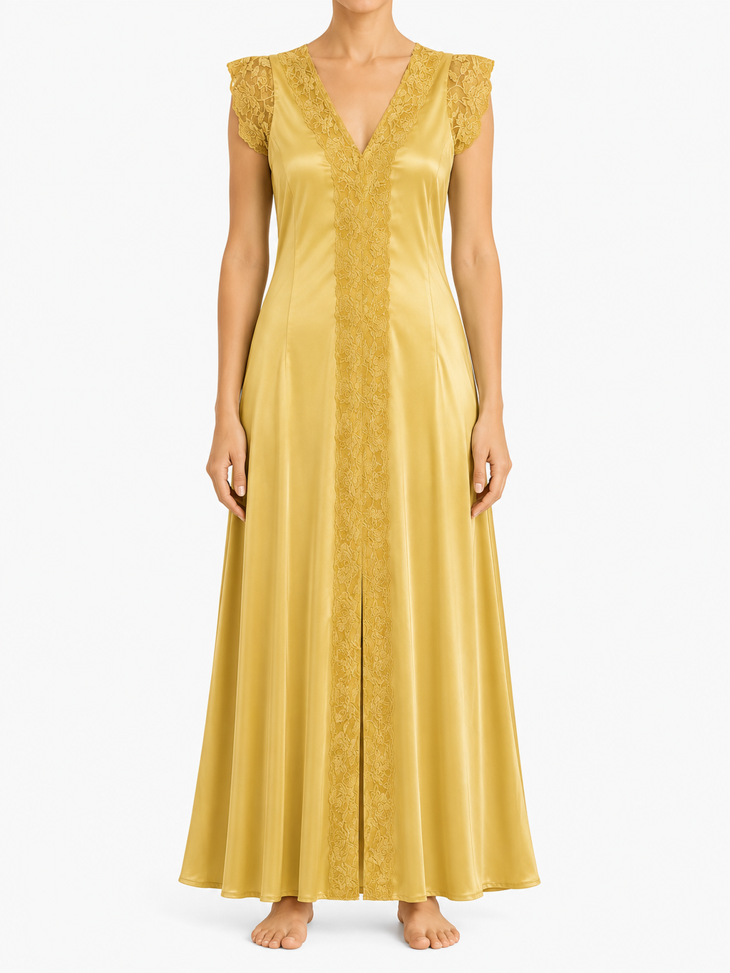 Yellow Satin Dress
