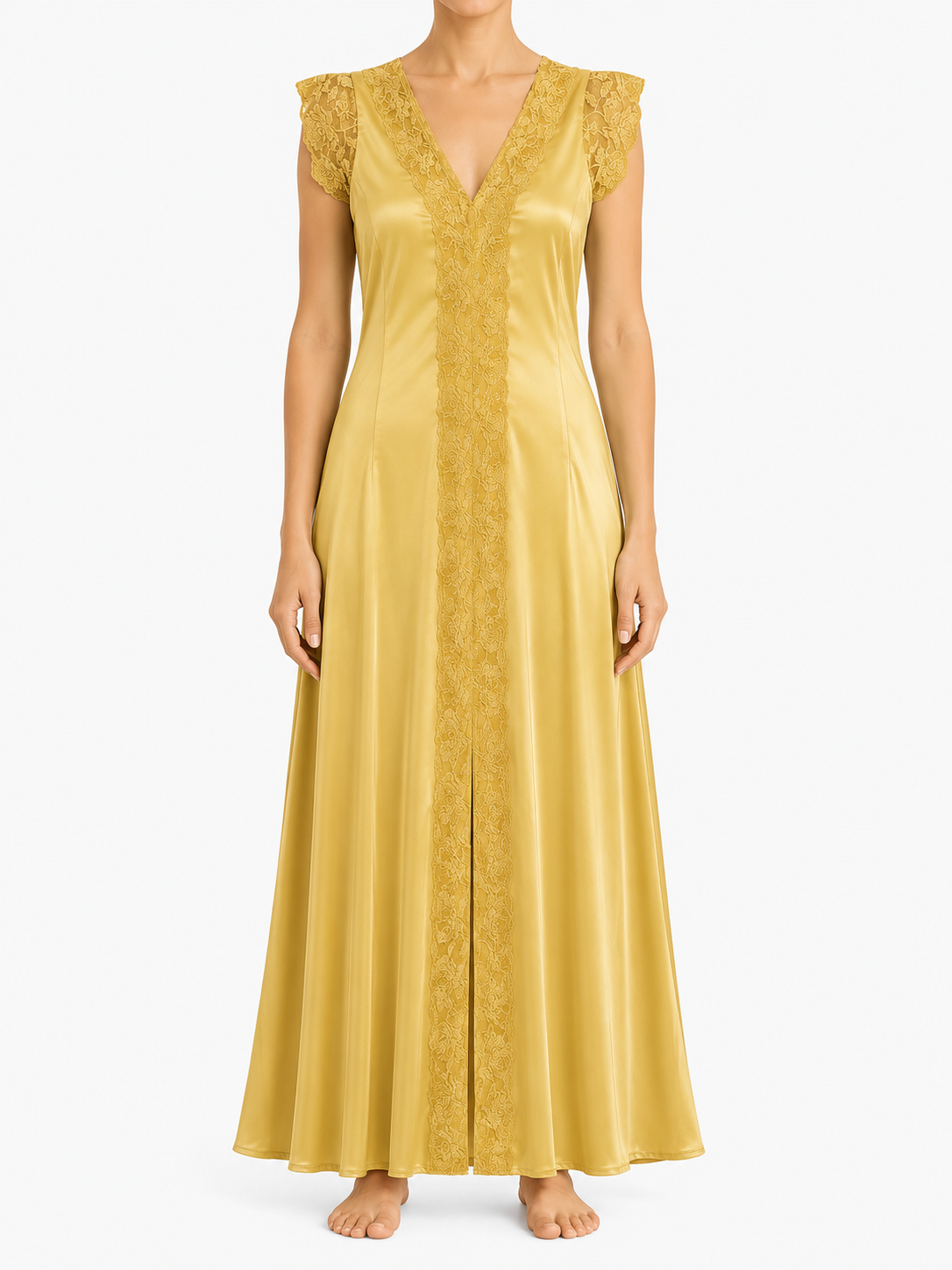 Yellow Satin Dress