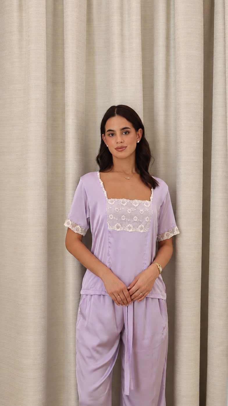 Purple Satin Set — B-grade | Size XS
