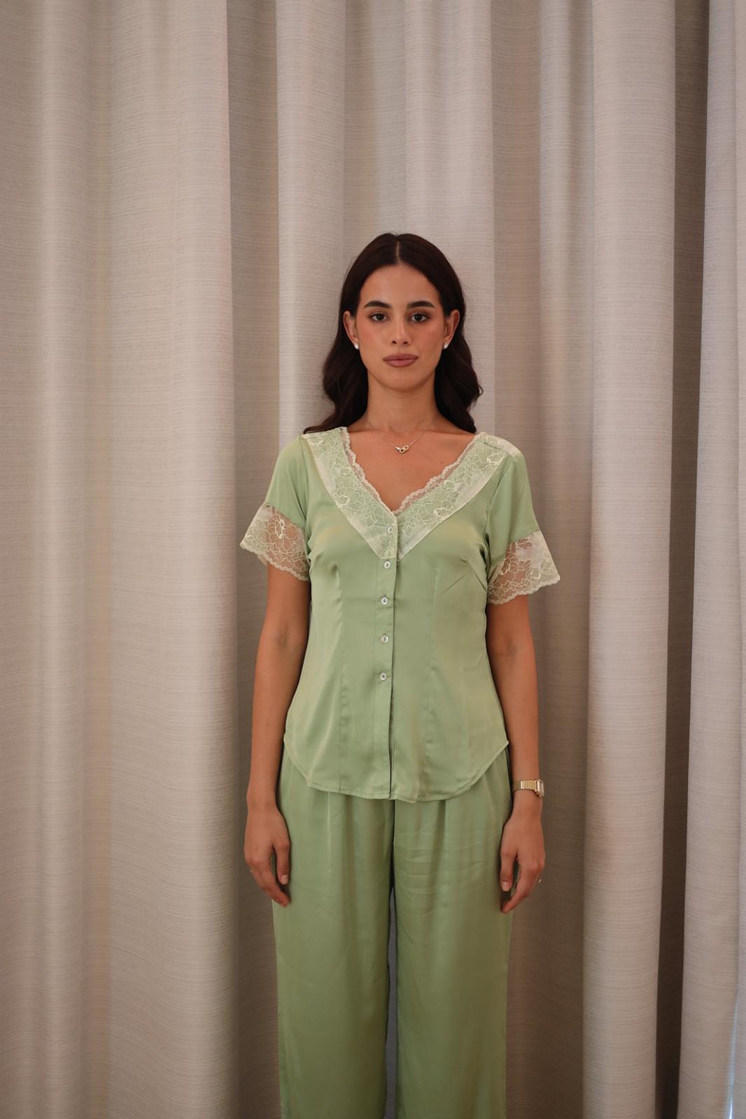Green Satin Set — B-grade | Size M